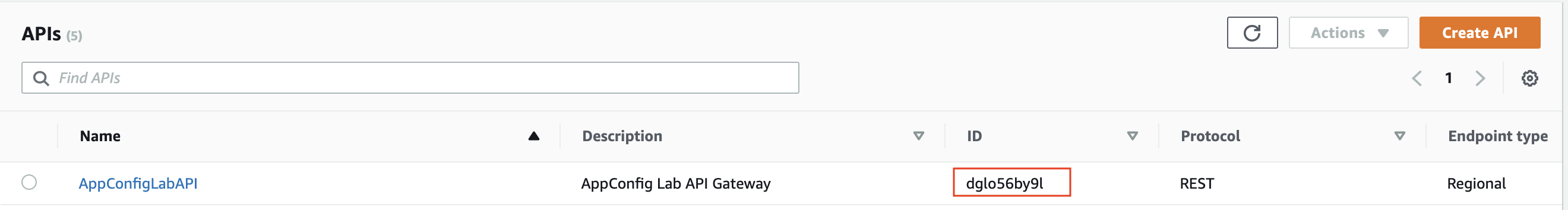 AppConfig API List