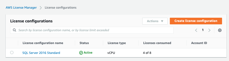 License Configurations