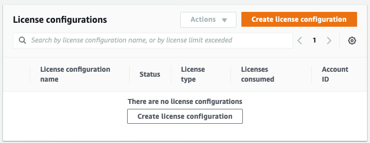 Create License Configuration