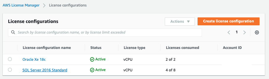 License Configurations