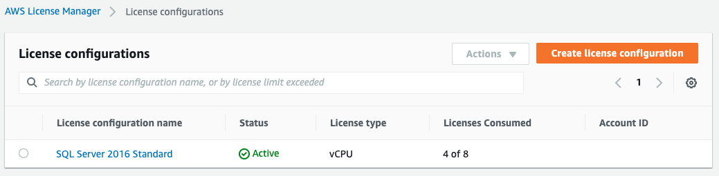 License Configurations